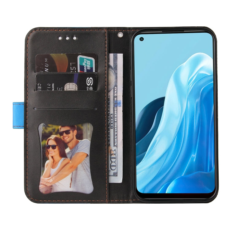 For OPPO Find X5 Lite / Reno7 5G Global Stitching-Color Flip Leather Phone Case