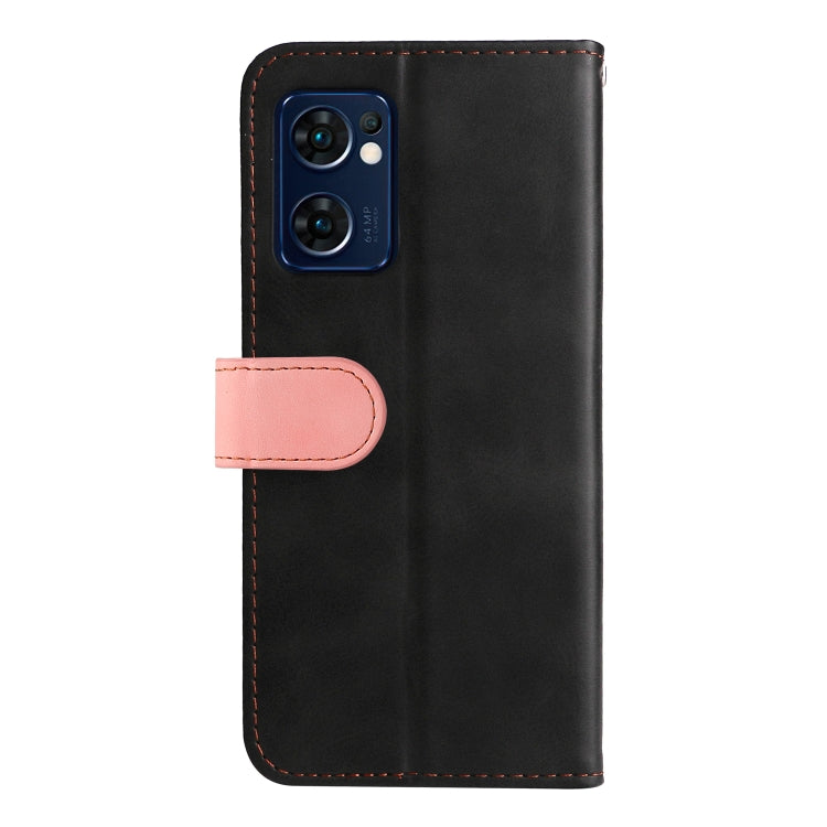 For OPPO Find X5 Lite / Reno7 5G Global Stitching-Color Flip Leather Phone Case