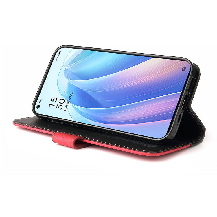 For OPPO Reno7 Pro 5G Stitching-Color Flip Leather Phone Case