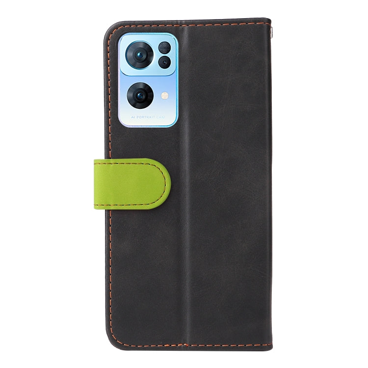 For OPPO Reno7 Pro 5G Stitching-Color Flip Leather Phone Case