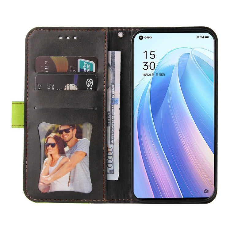 For OPPO Reno7 Pro 5G Stitching-Color Flip Leather Phone Case