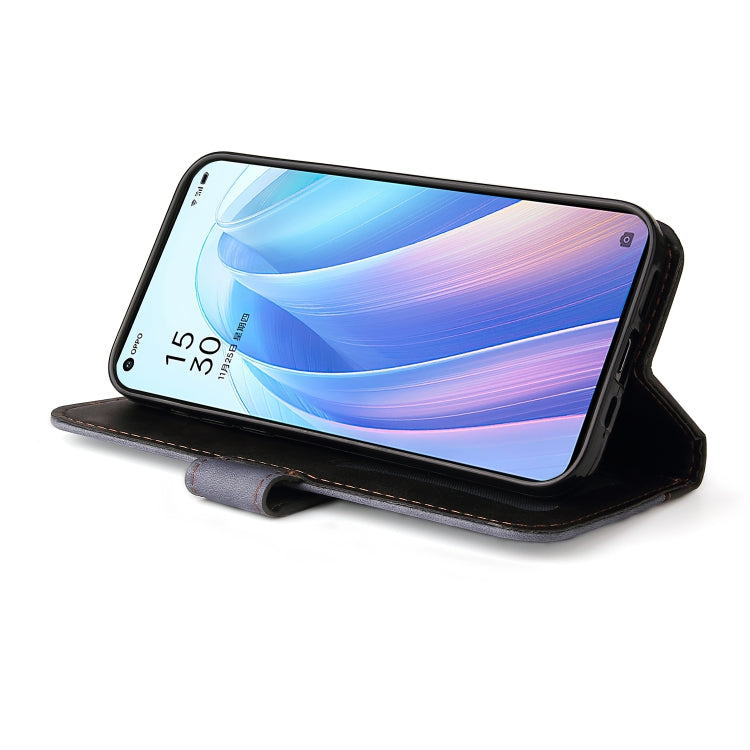 For OPPO Reno7 Pro 5G Stitching-Color Flip Leather Phone Case