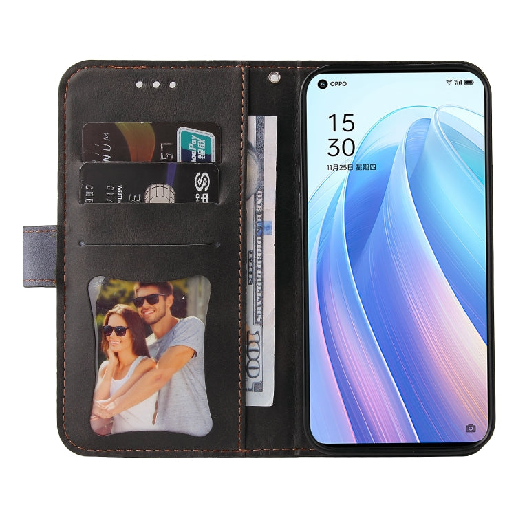 For OPPO Reno7 Pro 5G Stitching-Color Flip Leather Phone Case