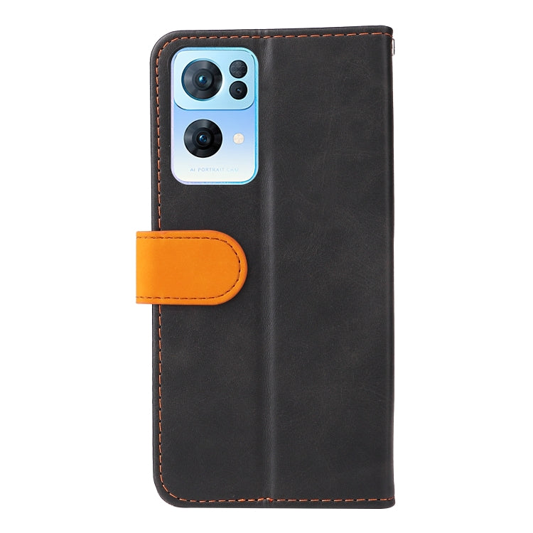 For OPPO Reno7 Pro 5G Stitching-Color Flip Leather Phone Case