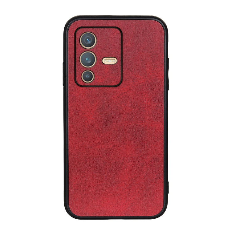 For vivo S12 5G / V23 5G Accurate Hole Two-color Calf Texture PU Phone Case