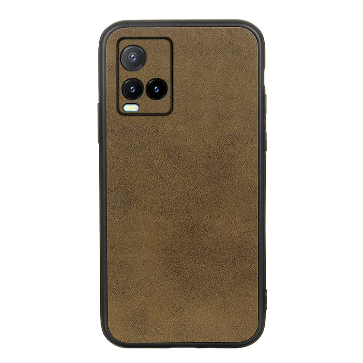 For vivo Y32 China / Y21s / Y33s / Y21t Accurate Hole Two-color Calf Texture PU Phone Case