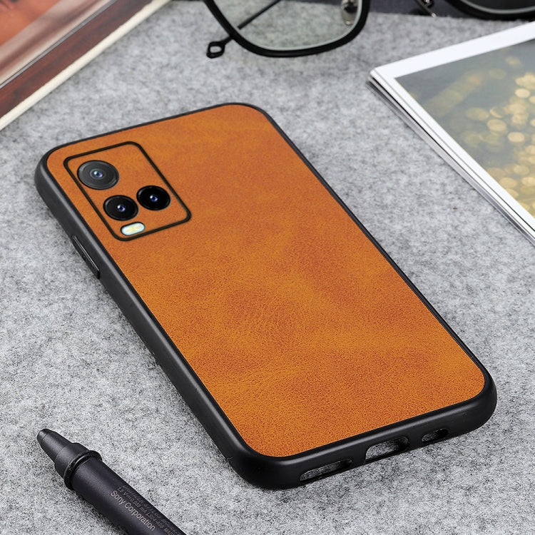 For vivo Y32 China / Y21s / Y33s / Y21t Accurate Hole Two-color Calf Texture PU Phone Case