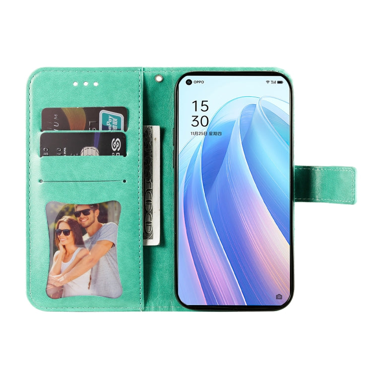 For OPPO Reno7 Pro 5G 7-petal Flowers Embossed Flip Leather Phone Case