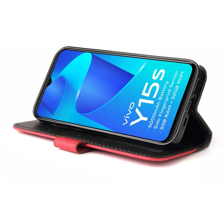 For vivo Y15S/Y15A Stitching-Color Horizontal Flip Leather Case