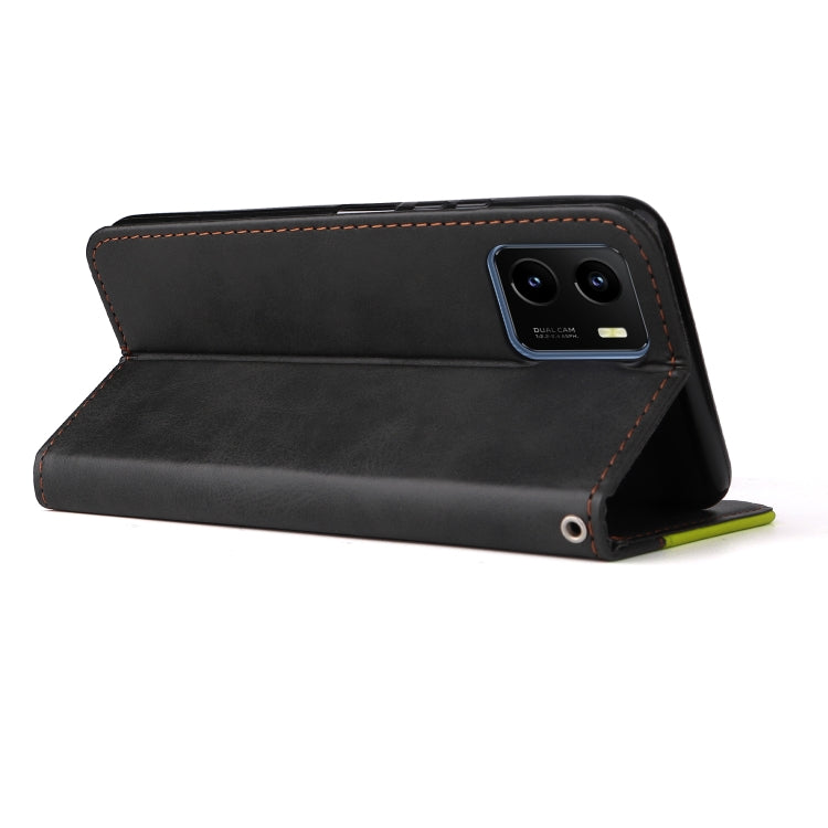 For vivo Y15S/Y15A Stitching-Color Horizontal Flip Leather Case