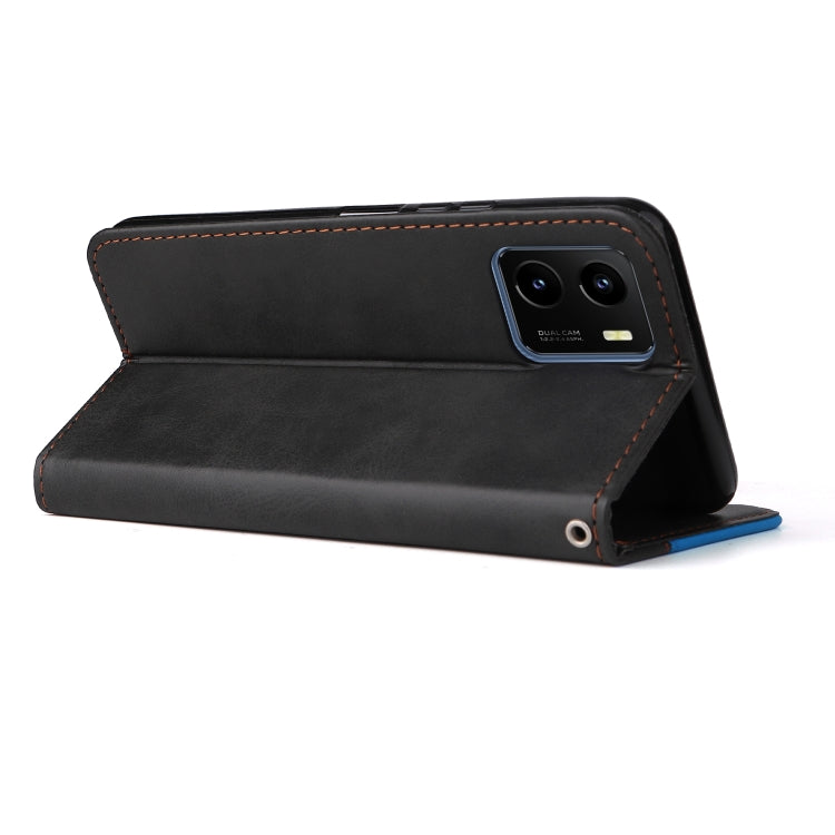 For vivo Y15S/Y15A Stitching-Color Horizontal Flip Leather Case