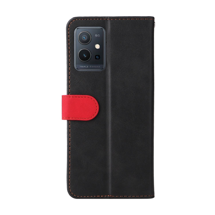 For vivo Y55 5G/Y75 5G/T1 5G Stitching-Color Horizontal Flip Leather Case