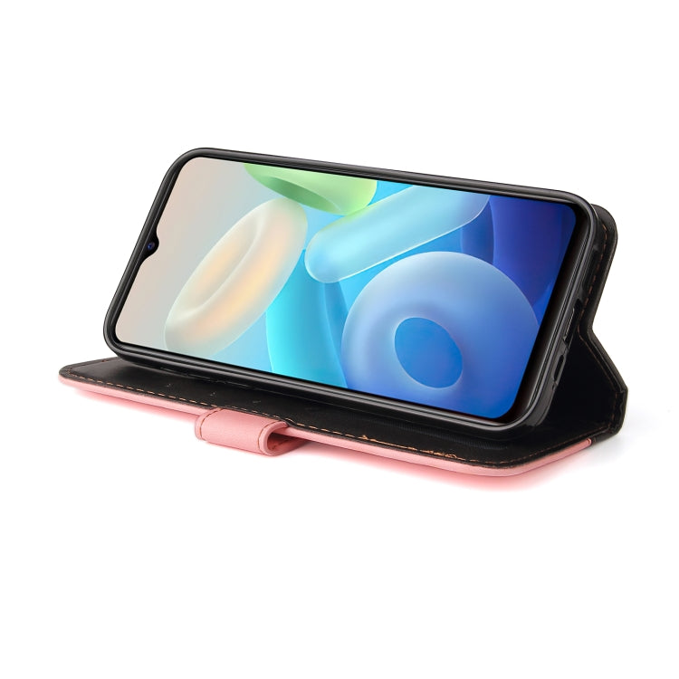 For vivo Y55 5G/Y75 5G/T1 5G Stitching-Color Horizontal Flip Leather Case