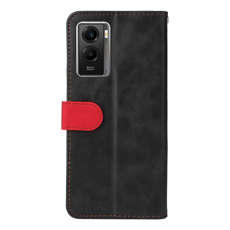 For vivo Y55S Stitching-Color Horizontal Flip Leather Case
