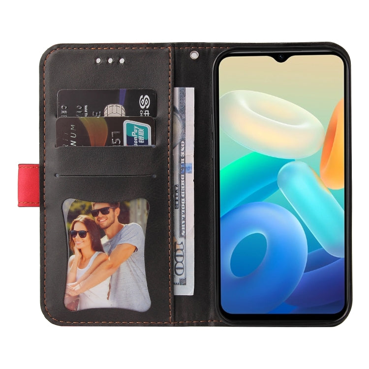For vivo Y55S Stitching-Color Horizontal Flip Leather Case