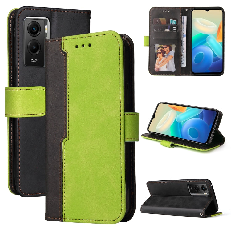 For vivo Y55S Stitching-Color Horizontal Flip Leather Case