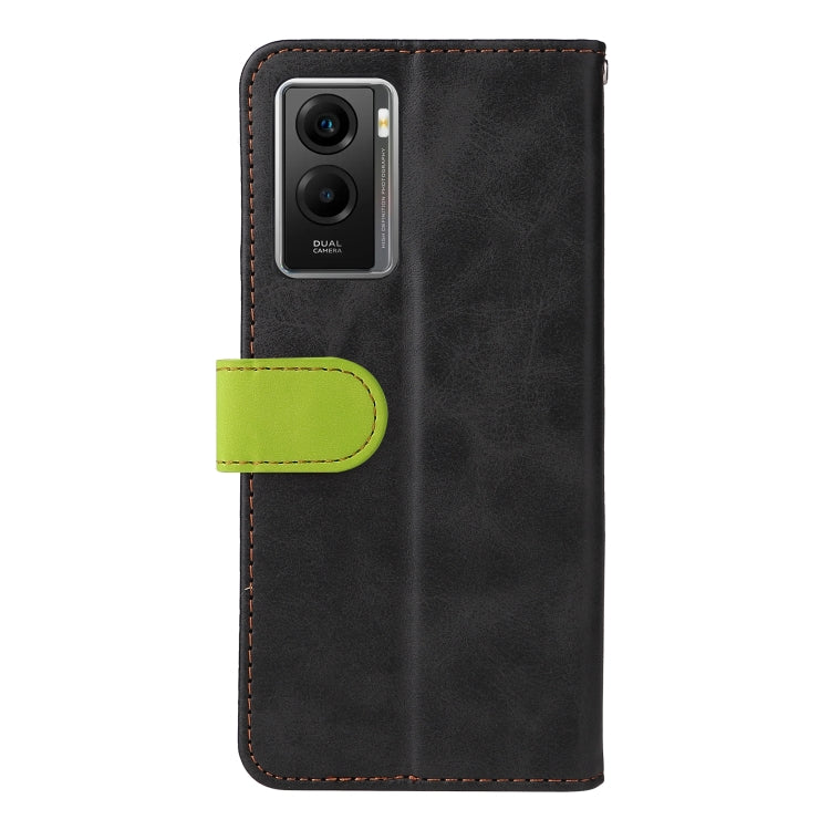 For vivo Y55S Stitching-Color Horizontal Flip Leather Case