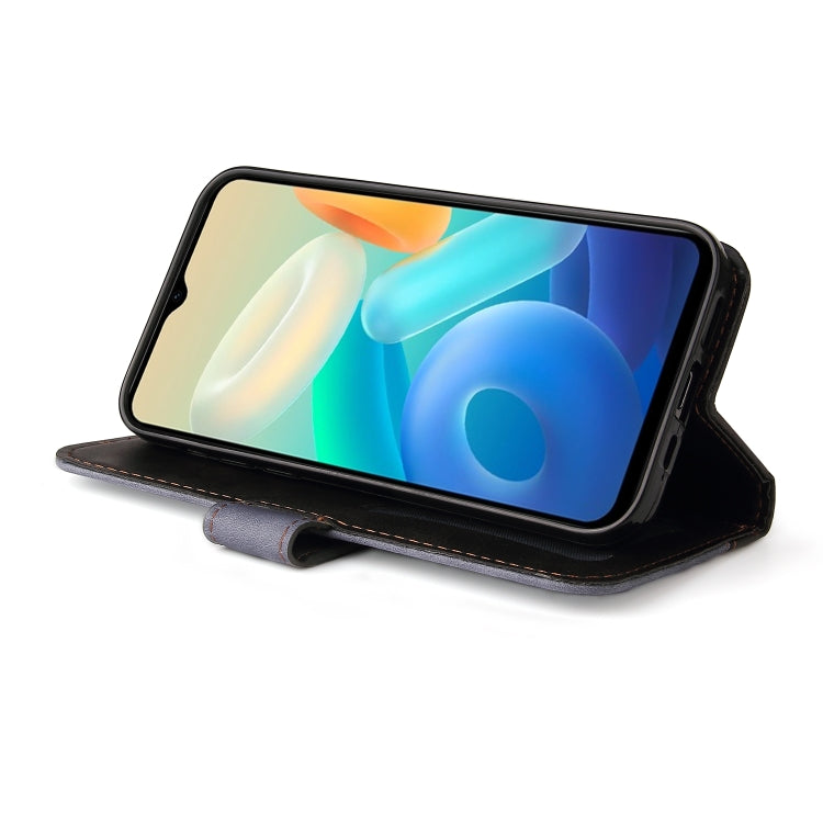 For vivo Y55S Stitching-Color Horizontal Flip Leather Case