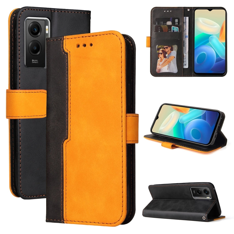 For vivo Y55S Stitching-Color Horizontal Flip Leather Case