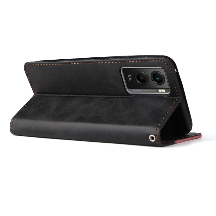 For vivo Y55S Stitching-Color Horizontal Flip Leather Case