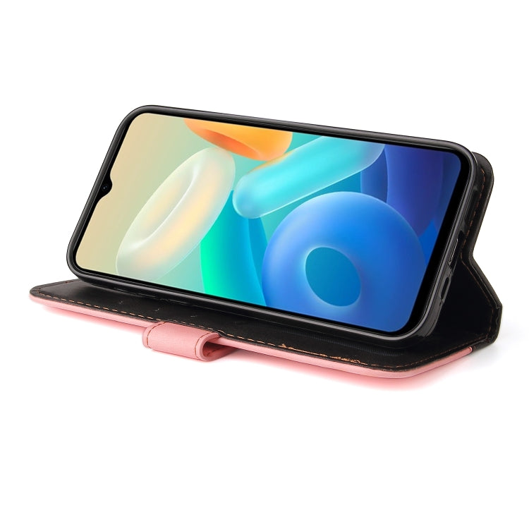 For vivo Y55S Stitching-Color Horizontal Flip Leather Case