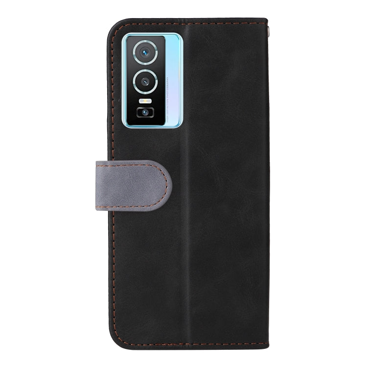 For vivo Y76 5G/Y76S Stitching-Color Horizontal Flip Leather Case