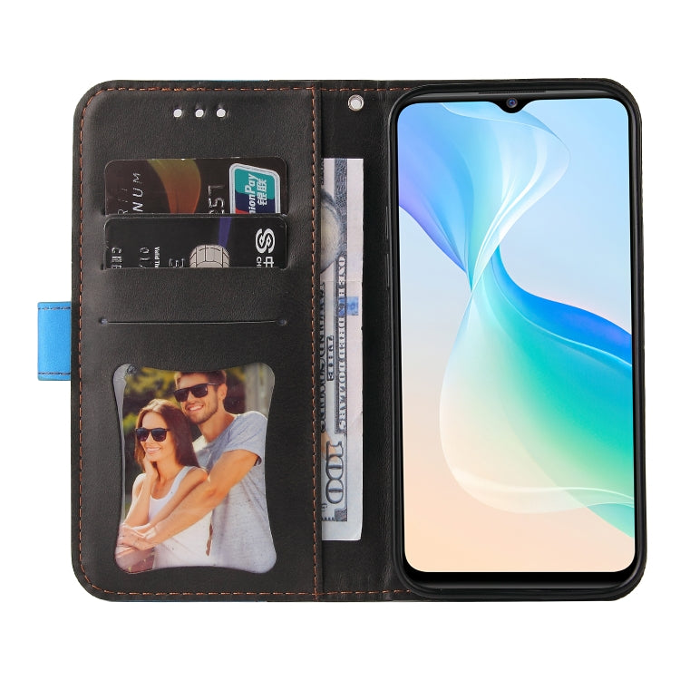 For vivo Y76 5G/Y76S Stitching-Color Horizontal Flip Leather Case