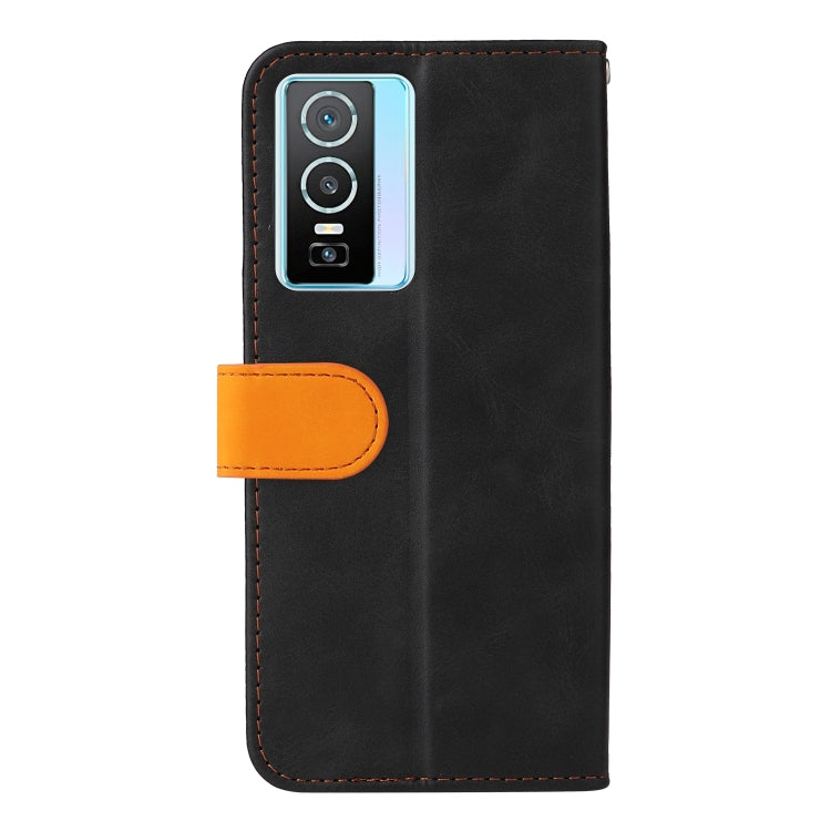 For vivo Y76 5G/Y76S Stitching-Color Horizontal Flip Leather Case