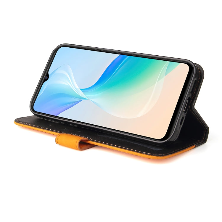 For vivo Y76 5G/Y76S Stitching-Color Horizontal Flip Leather Case