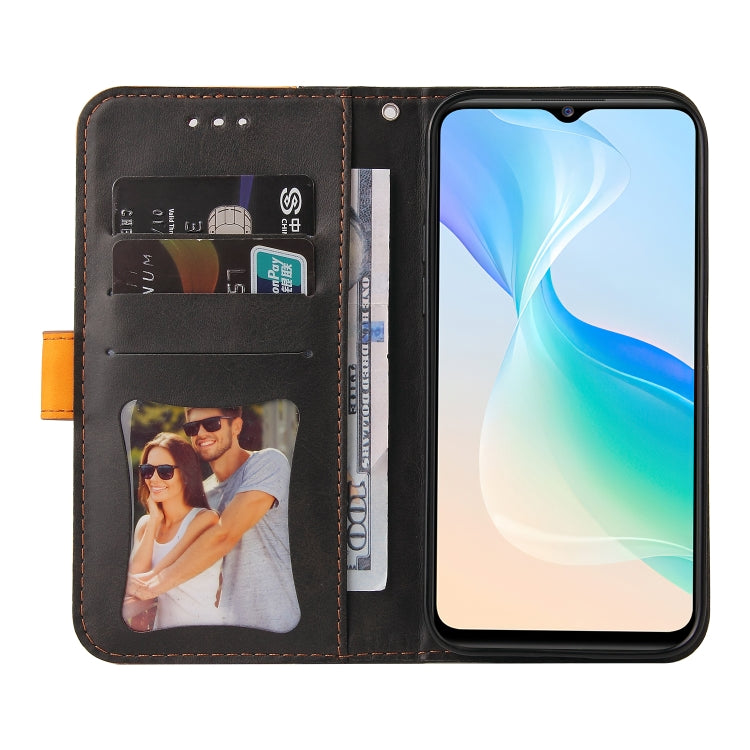 For vivo Y76 5G/Y76S Stitching-Color Horizontal Flip Leather Case