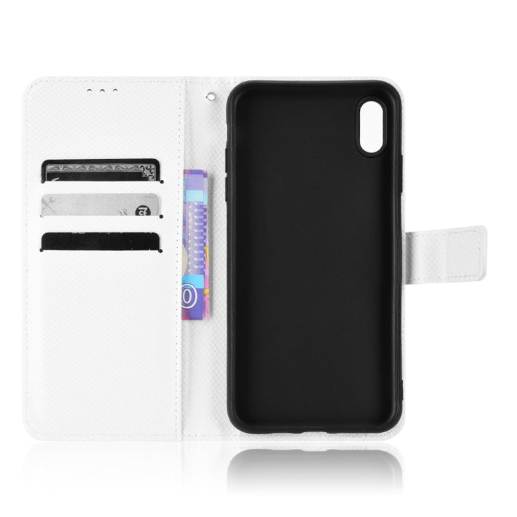 For iPhone X / XS Diamond Texture Leather Phone Case