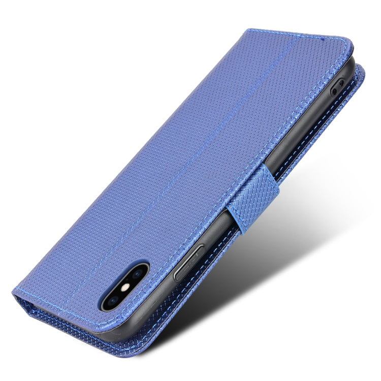 For iPhone X / XS Diamond Texture Leather Phone Case
