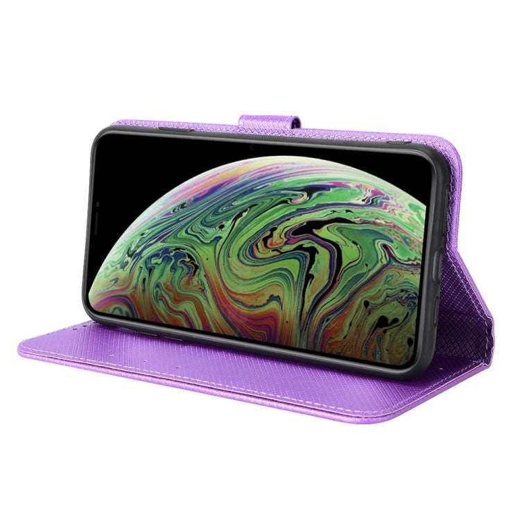 For iPhone XS Max Diamond Texture Leather Phone Case