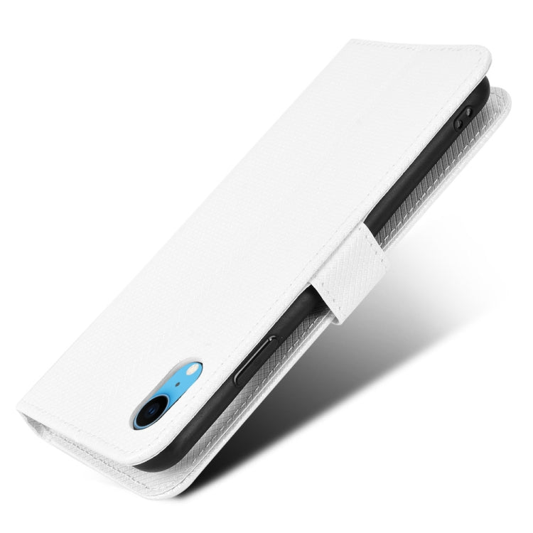 For iPhone XR Diamond Texture Leather Phone Case