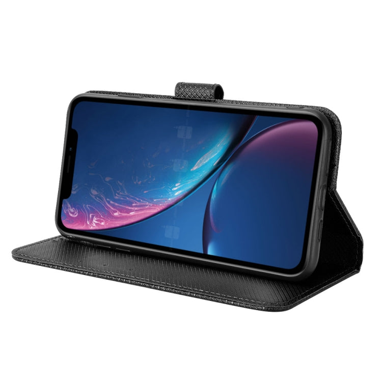 For iPhone XR Diamond Texture Leather Phone Case