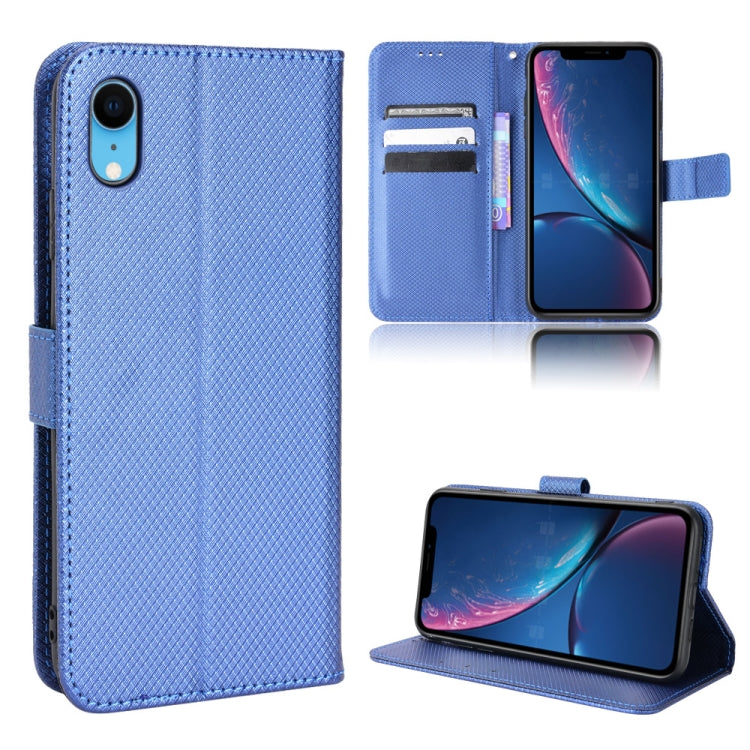 For iPhone XR Diamond Texture Leather Phone Case