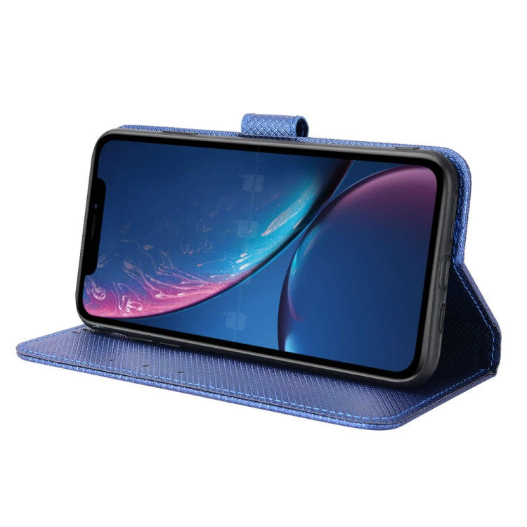 For iPhone XR Diamond Texture Leather Phone Case