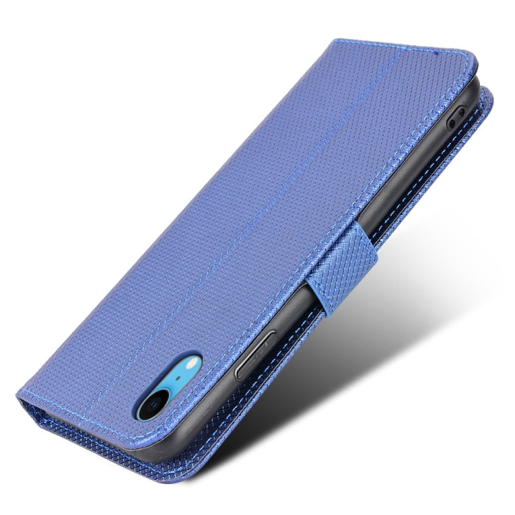 For iPhone XR Diamond Texture Leather Phone Case