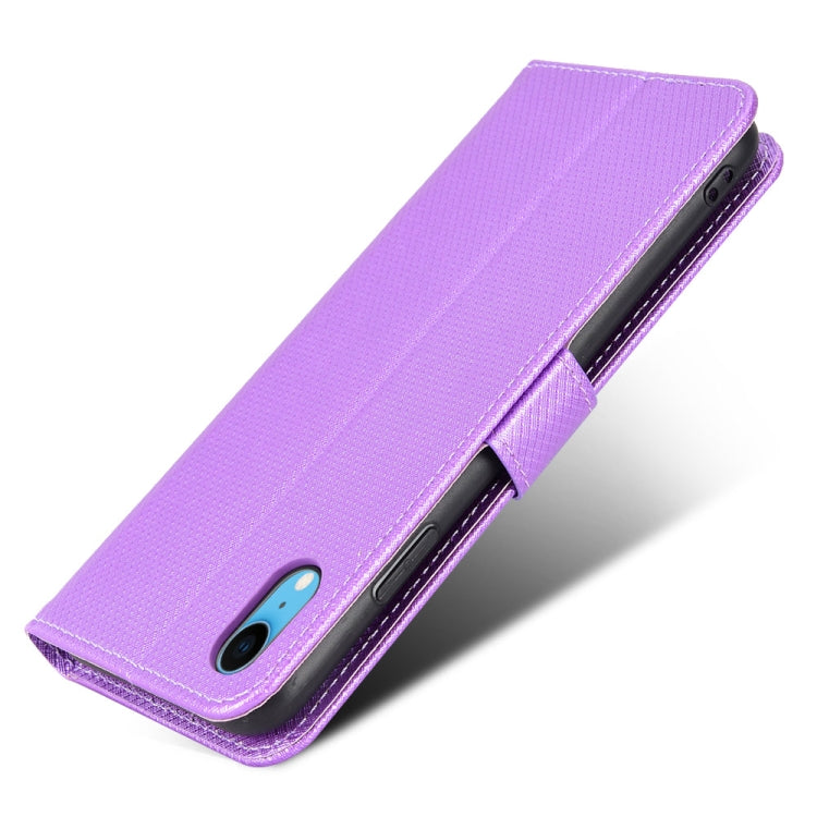 For iPhone XR Diamond Texture Leather Phone Case