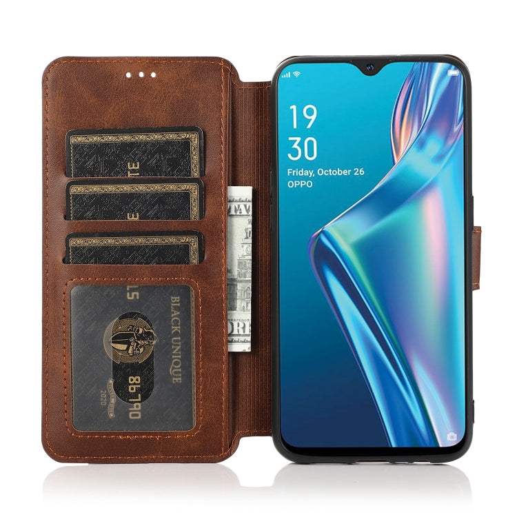 For OPPO A7 Shockproof PU + TPU Leather Phone Case