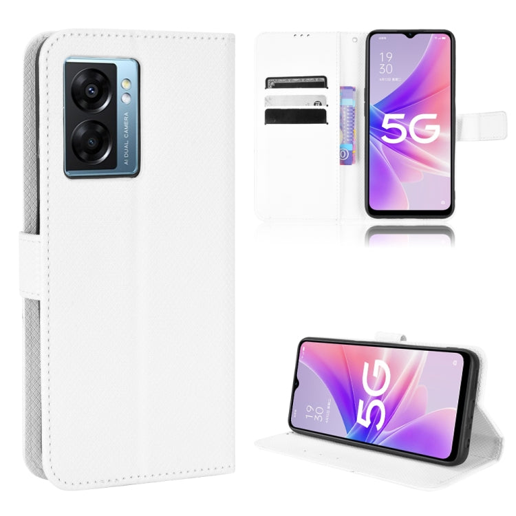 For OPPO A57 5G Diamond Texture Leather Phone Case