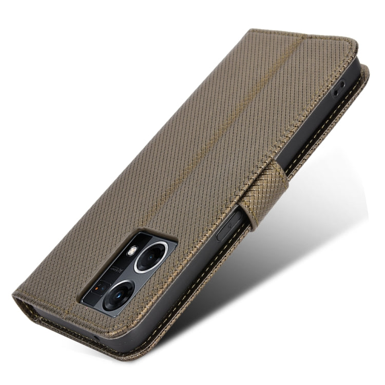 For OPPO Reno7 4G / F21 Pro Diamond Texture Leather Phone Case