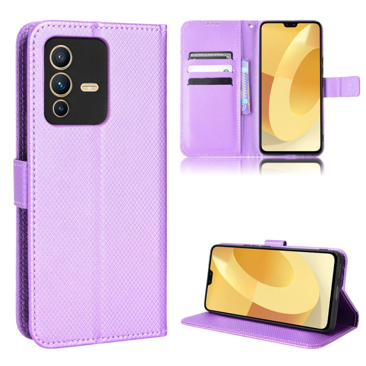 For vivo S12 / V23 5G Diamond Texture Leather Phone Case