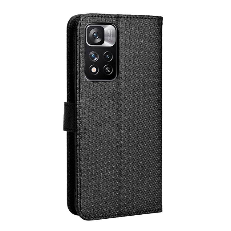 For Xiaomi Poco X4 NFC /Redmi Note 11 Pro China Diamond Texture Leather Phone Case