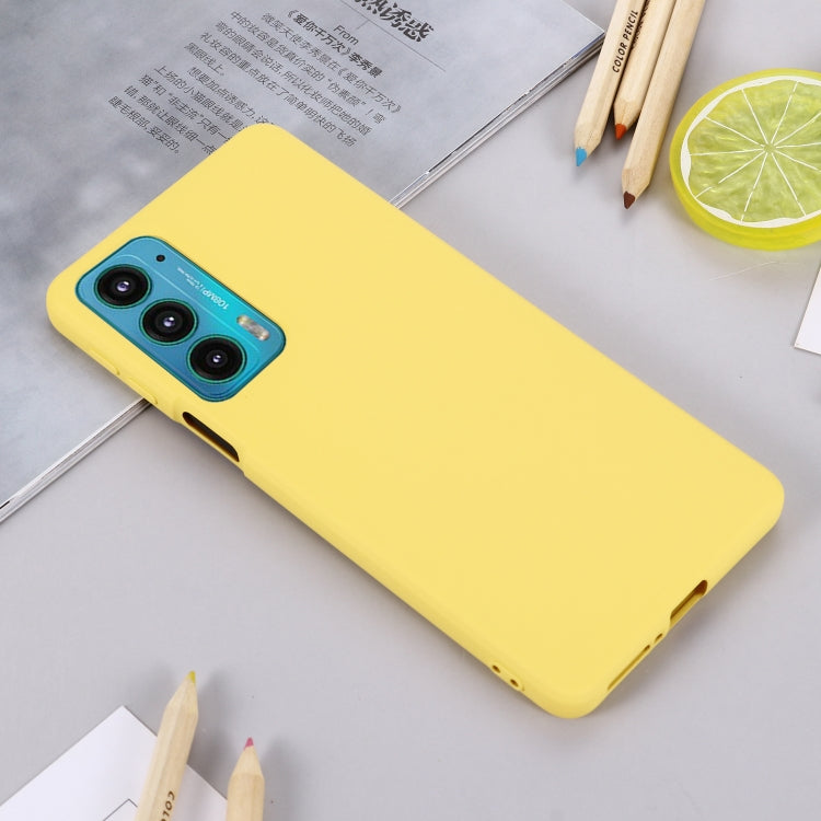 For Motorola Moto Edge 20 Pro Pure Color Liquid Silicone Shockproof Full Coverage Phone Case