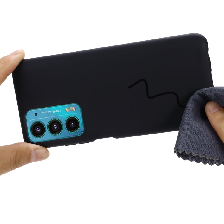 For Motorola Moto Edge 20 Pro Pure Color Liquid Silicone Shockproof Full Coverage Phone Case