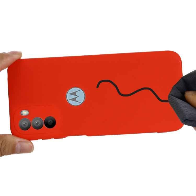 For Motorola Moto G51 5G Pure Color Liquid Silicone Shockproof Full Coverage Phone Case