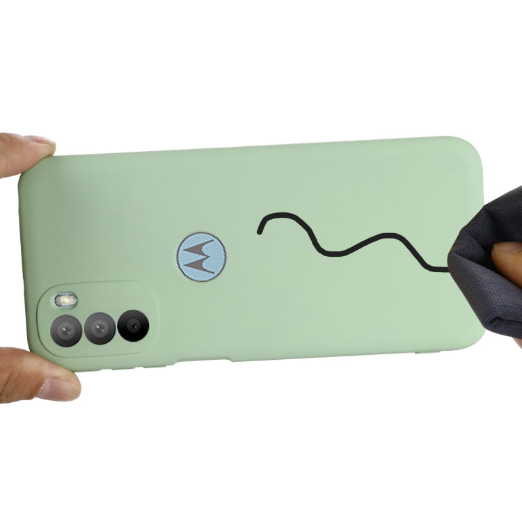 For Motorola Moto G51 5G Pure Color Liquid Silicone Shockproof Full Coverage Phone Case