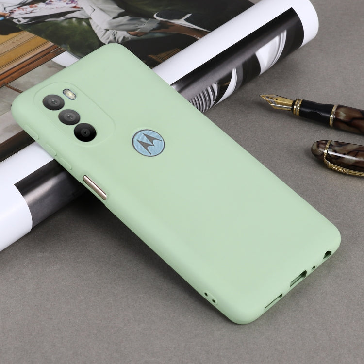 For Motorola Moto G51 5G Pure Color Liquid Silicone Shockproof Full Coverage Phone Case