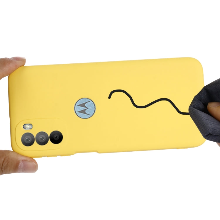 For Motorola Moto G51 5G Pure Color Liquid Silicone Shockproof Full Coverage Phone Case